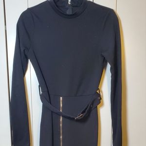 Black dress with belt